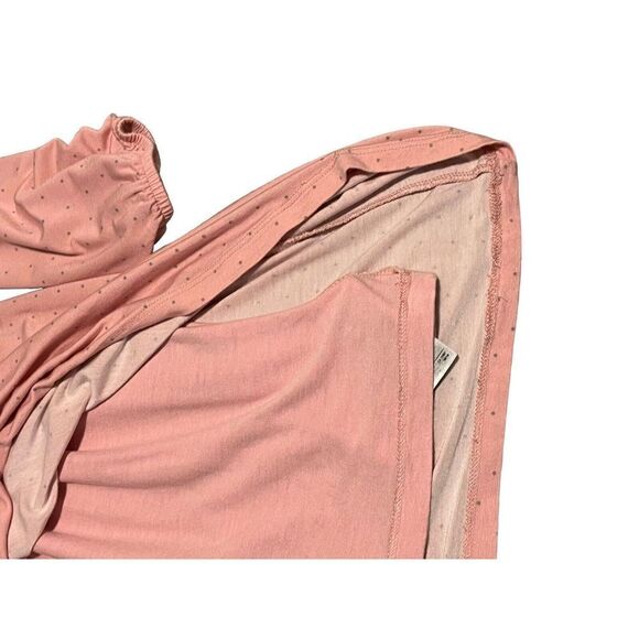 Gap Kids Dress Girls XL Pink Dotted Long Sleeve Tiered Midi A Line Round Neck - Picture 5 of 8